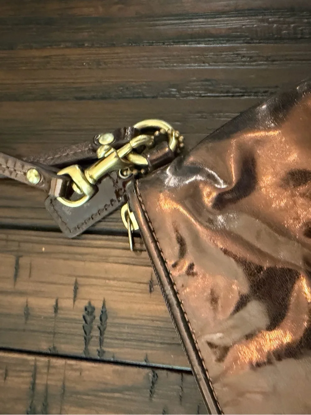 Coach Bronze Madison Wristlet Purse